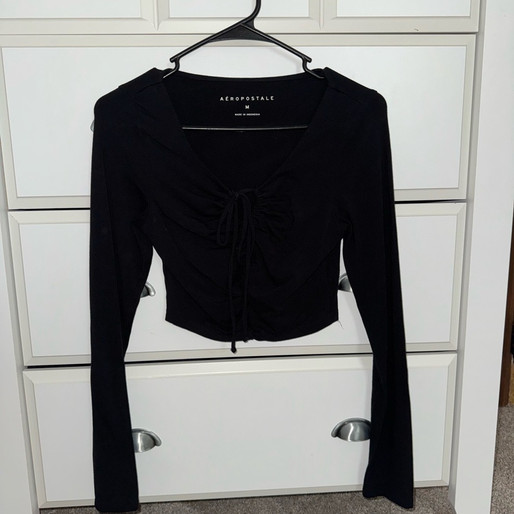 Aeropostale Black Long Sleeve Top with Cutout